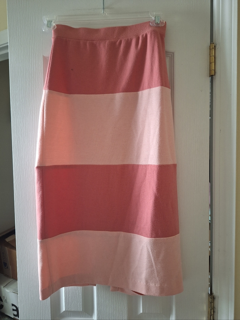 Pearl By Lela Rose Colorblock Midi Skirt in Blush Pink